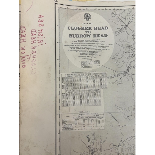 322 - Quantity of sailing charts - Ireland, East Coast and Irish Sea.