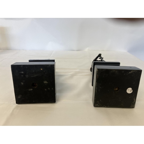 344 - A pair of bronze figures on plinths - Armed Peace and Armed Science - inscribed on reverse Goldsmith... 