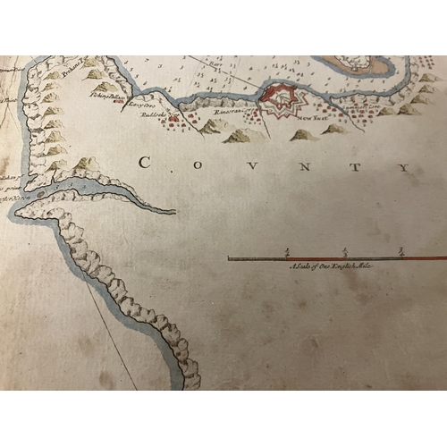 351 - An antique chart of Kingsale Harbour dedicated and presented to Sir Robert Southwell by Cpt. Greenvi... 