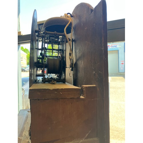 1 - Cork interest - 19th century white dial long cased clock in inlaid mahogany case by Samuel Hynes, Co... 