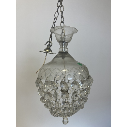 116 - Old glass hall light fitting.