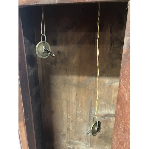 120 - An 18th century Irish long cased clock by Phil Glasco, Dublin having arched brass dial and inlaid ma... 