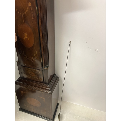 120 - An 18th century Irish long cased clock by Phil Glasco, Dublin having arched brass dial and inlaid ma... 