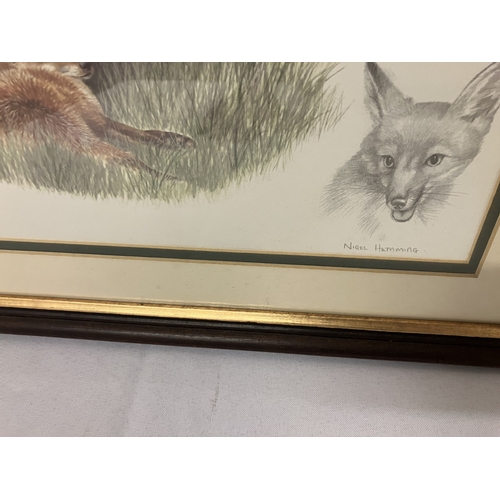 108 - Nigel Hemming - A pair of signed prints, otters & foxes.