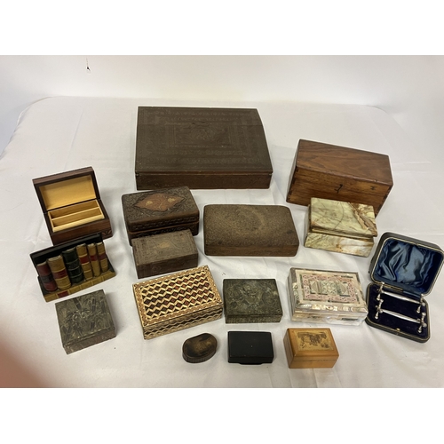 50 - Collection of boxes to include writing slope, knife rest and boxes, etc.