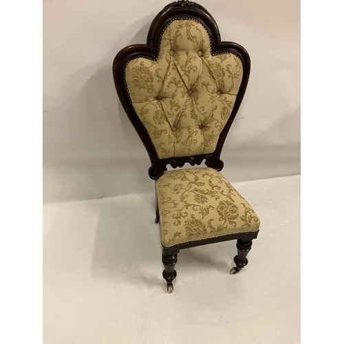 56 - Two Victorian drawing room chairs.