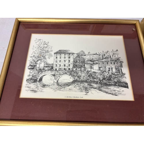 6 - A set of 5 framed Cork scenes.