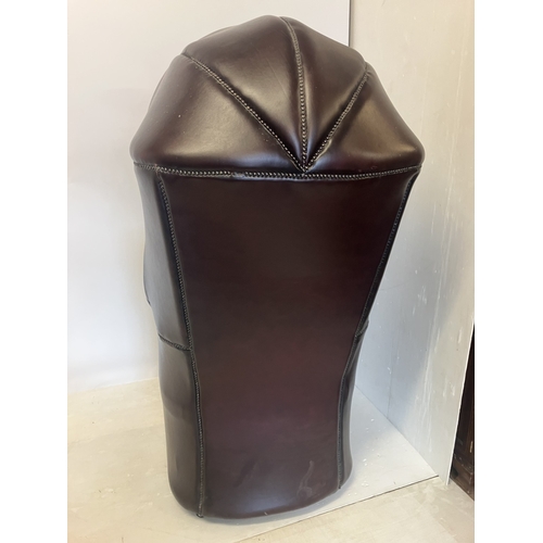 65 - Hall porters chair. H.180cm, W. 90cm.