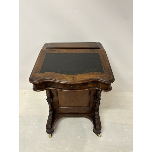 87 - Victorian davenport desk fitted with real & dummy drawers.