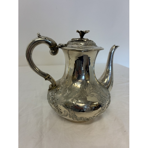 English silver tea or coffee pot, London 1849 by Joseph & Albert Savory ...