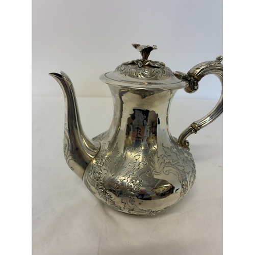 English silver tea or coffee pot, London 1849 by Joseph & Albert Savory ...