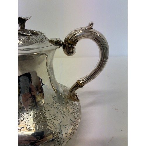English silver tea or coffee pot, London 1849 by Joseph & Albert Savory ...