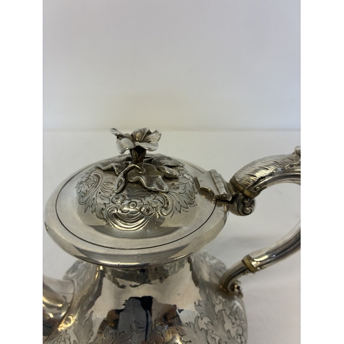 English silver tea or coffee pot, London 1849 by Joseph & Albert Savory ...