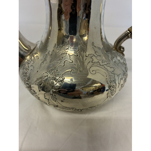 English silver tea or coffee pot, London 1849 by Joseph & Albert Savory ...