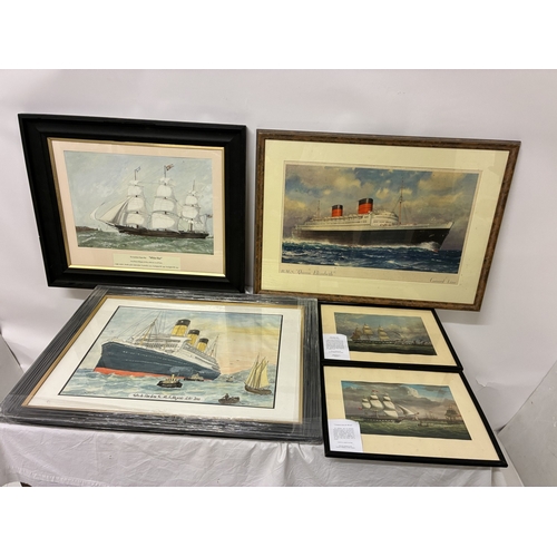 Shipping interest - Two watercolours - White Star Line RMS Majestic ...