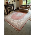 A large heavy drawing room rug. 397cm x 300cm approx
