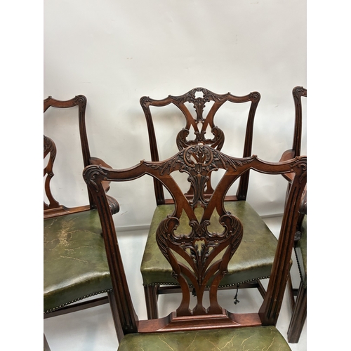 A good set of antique chippendale design mahogany dining chairs ...