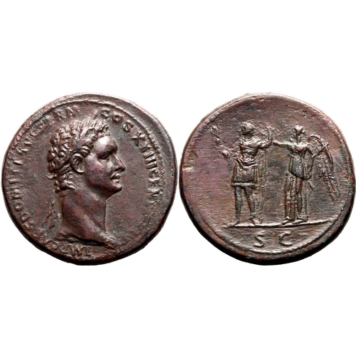 100 - Good Very Fine; boasting a remarkable portrait of Domitian | ROMAN EMPIRE. Domitian. Bronze sesterti... 