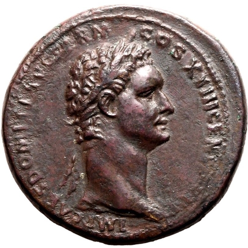 100 - Good Very Fine; boasting a remarkable portrait of Domitian | ROMAN EMPIRE. Domitian. Bronze sesterti... 