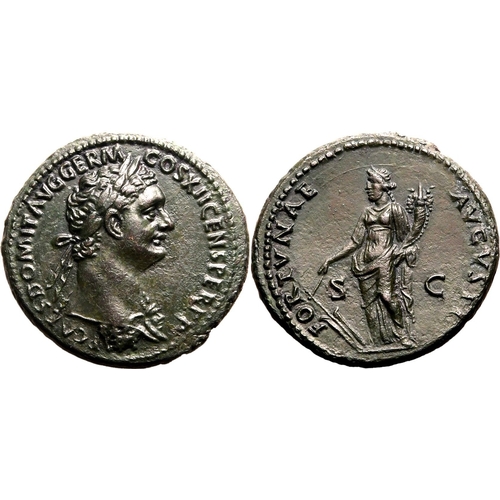 101 - About Mint State | ROMAN EMPIRE. Domitian. Bronze as, AD 86. Rome. Obv: IMP CAES DOMIT AVG GERM COS ... 