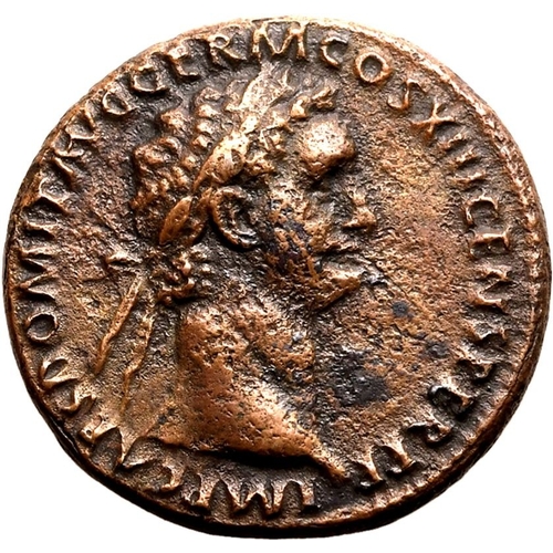 104 - Good Very Fine; slight corrosion  | ROMAN EMPIRE. Domitian. Bronze as, AD 88-89. Rome. Obv: IMP CAES... 