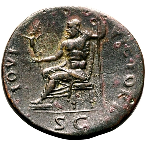 106 - About Extremely Fine | ROMAN EMPIRE. Domitian. Bronze sestertius, AD 90-91. Rome. Obv: IMP CAES DOMI... 