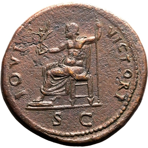 107 - Good Very Fine; an attractive example | ROMAN EMPIRE. Domitian. Bronze sestertius, AD 90-91. Rome. O... 