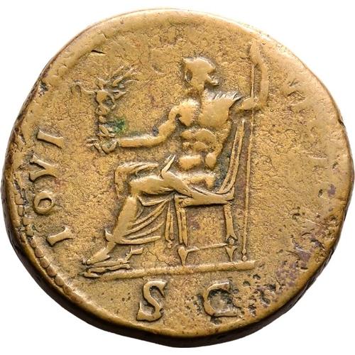 108 - Very Fine; areas of weakness, attractive patina | ROMAN EMPIRE. Domitian. Bronze sestertius, AD 95. ... 