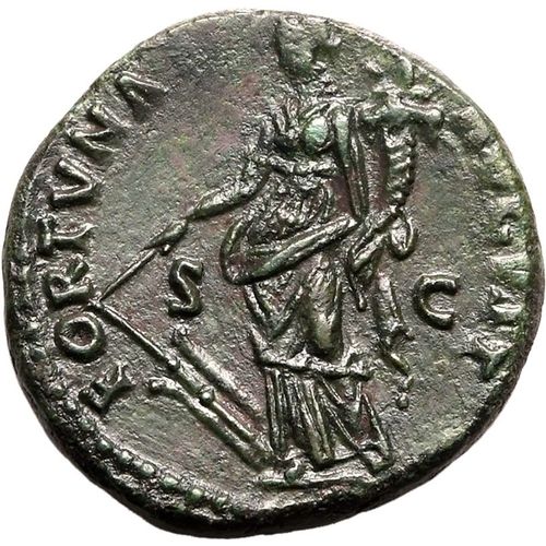 109 - Extremely Fine | ROMAN EMPIRE. Nerva. Bronze as, AD 97. Rome. Obv: IMP NERVA CAES AVG P M TR P COS I... 