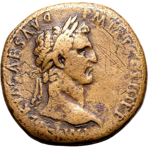 111 - About Very Fine; smoothed, minor scratches to obv | ROMAN EMPIRE. Nerva. Bronze sestertius, AD 97. R... 