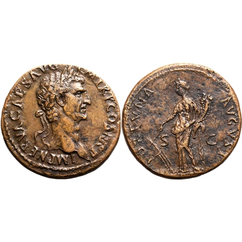 112 - Extremely Fine; boasting a portrait of marvellous style and 'Tiber' patina | ROMAN EMPIRE. Nerva. Br... 