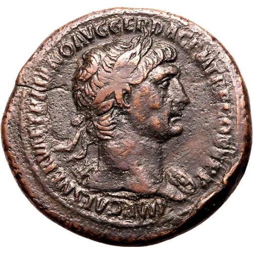 120 - Very Fine | ROMAN EMPIRE. Trajan. Bronze as, AD 104-107. Rome. Obv: IMP CAES NERVAE TRAIANO AVG GER ... 