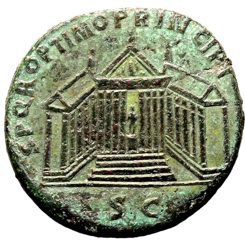 125 - Good Very Fine | ROMAN EMPIRE. Trajan. Bronze sestertius, AD 107-110. Rome. Obv: IMP CAES NERVAE TRA... 