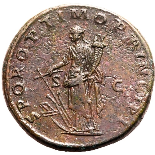 126 - Good Very Fine | ROMAN EMPIRE. Trajan. Bronze sestertius, AD 108-110. Rome. Obv: IMP CAES NERVAE TRA... 