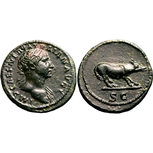 132 - About Extremeley Fine; minor scratches to obv., otherwise an attractive example | ROMAN EMPIRE. Traj... 