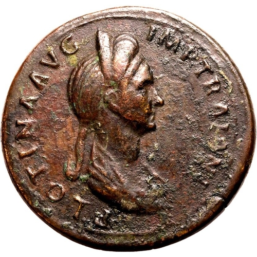 136 - Good Very Fine; areas of roughness, well-centred | ROMAN EMPIRE. Plotina (wife of Trajan). Bronze se... 