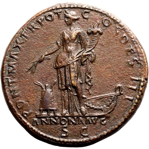 137 - About Extremely Fine; wonderfully detailed rev | ROMAN EMPIRE. Hadrian. Bronze sestertius, AD 118. R... 