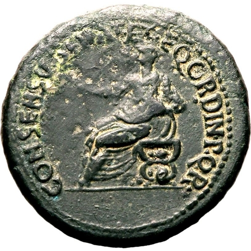 14 - Good Very Fine; minor area of roughness | ROMAN EMPIRE. Divus Augustus. Bronze dupondius, AD 37-41. ... 