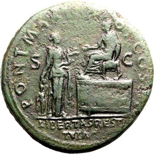 144 - About Good Very Fine | ROMAN EMPIRE. Hadrian. Bronze sestertius, AD 119-120. Rome. Obv: IMP CAESAR T... 