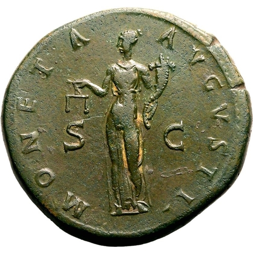 146 - About Good Very Fine | ROMAN EMPIRE. Hadrian. Bronze sestertius, AD 120-121. Rome. Obv: IMP CAESAR T... 