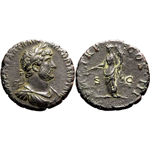 147 - About Good Very Fine | ROMAN EMPIRE. Hadrian. Bronze as, AD 121-123. Rome. Obv: IMP CAESAR TRAIAN HA... 