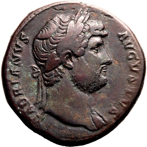 153 - Very Fine; well-centred | ROMAN EMPIRE. Hadrian. Bronze sestertius, AD 125-127. Rome. Obv: HADRIANVS... 