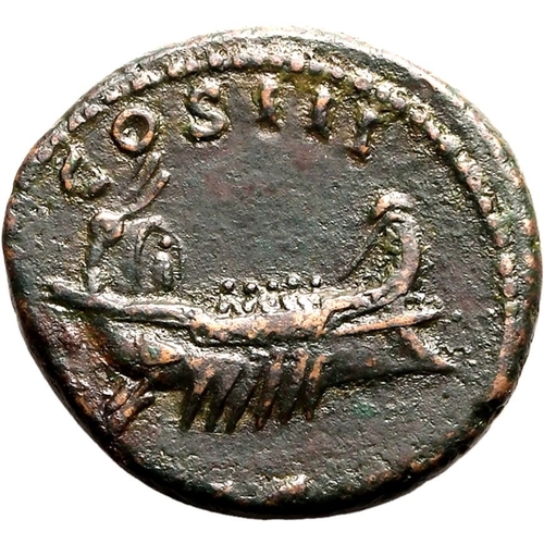 154 - Very Fine | ROMAN EMPIRE. Hadrian. Bronze as, AD 125-128. Rome. Obv: HADRIANVS AVGVSTVS, laureate bu... 