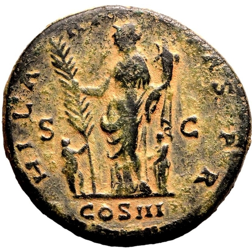 163 - Very Fine | ROMAN EMPIRE. Hadrian. Bronze sestertius, AD 128-129. Rome. Obv: HADRIANVS AVGVSTVS P P,... 