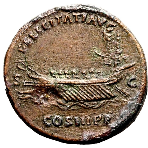 168 - Good Very Fine; smoothed fields | ROMAN EMPIRE. Hadrian. Bronze sestertius, AD 129-130. Rome. Obv: H... 