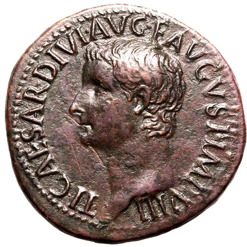 17 - About Extremely Fine; minor cleaning marks, a striking portrait | ROMAN EMPIRE. Tiberius. Bronze as,... 