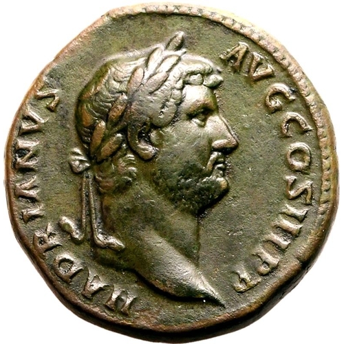 170 - Very Fine; a superior example to that held in British Museum | ROMAN EMPIRE. Hadrian. Bronze as, AD ... 