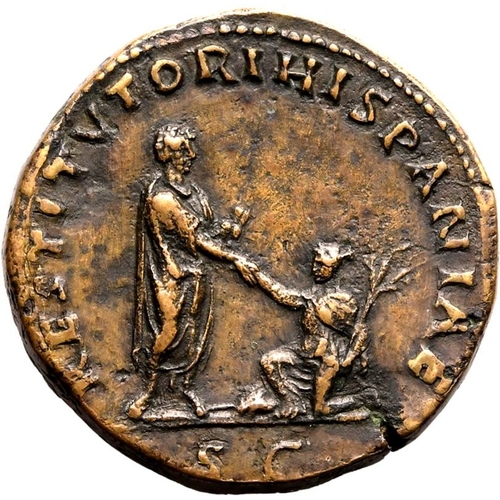 171 - About Extremely Fine; smoothed and tooled | ROMAN EMPIRE. Hadrian. Bronze sestertius, AD 130-133. Ro... 