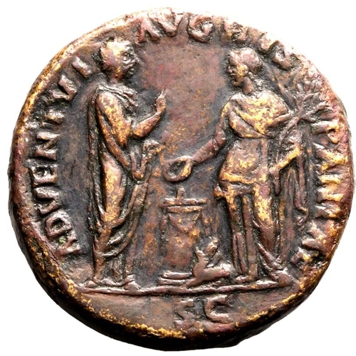 172 - About Good Very Fine; smoothed and tooled, splendid patina | ROMAN EMPIRE. Hadrian. Bronze sestertiu... 