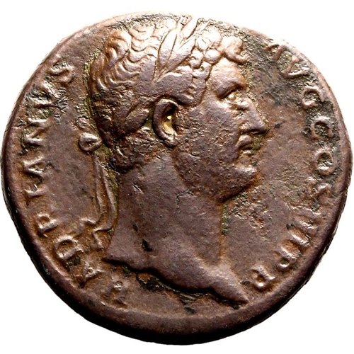 178 - Very Fine; rev. smoothed | ROMAN EMPIRE. Hadrian. Bronze sestertius, AD 130-133. Rome. Obv: HADRIANV... 